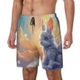 thumbnail image 1 of Yiaed Sunshine Colorful Cloud Rabbit Print Mens Swim Trunks Bathing Suit Compression Liner Beach Swim Shorts Swimwear Quick Dry Zipper Pocket No-Chafing Board Short-3X-Large, 1 of 6