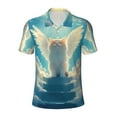 thumbnail image 1 of Yiaed Sunshine Cute Winged CatPrint Men's Short Sleeve Polo Shirt,Golf Polo for Men Three-Button Golf Shirt Athletic Casual Collared T-Shirt- Large, 1 of 7