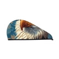thumbnail image 1 of Yiaed Surreal Bald Eagle Gentleman Print Hair Cap with Button,Coral Fleece Hair Towel Wrap for Women Wet Hair,Quick Dry Turban for Wet Hair Long Thick Hair, 1 of 5