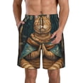 thumbnail image 1 of Yiaed Surreal Meditating Cat Print Men's Swim Trunks with Lining Quick Dry Sports Shorts Beach Shorts Boardshorts-XX-Large, 1 of 5