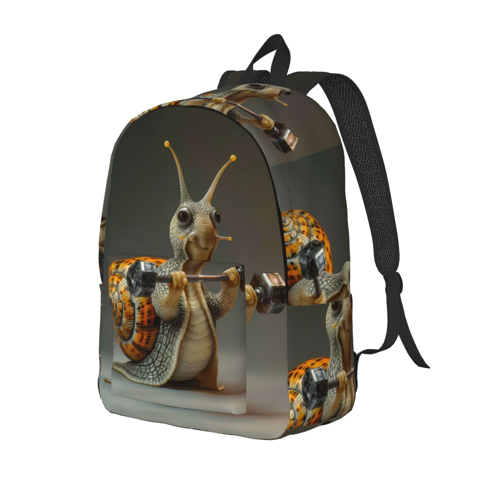 Yiaed Surreal Weightlifting Snail Print Print Laptop Backpack Travel ...
