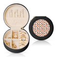 thumbnail image 1 of Yiaed Sushi Roll Print Travel Jewelry Case Bridesmaid Gift Boxes Jewelry Travel Organizer Small Round Jewelry Box Mini Storage-Black, 1 of 7