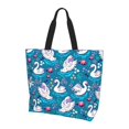 thumbnail image 1 of Yiaed Swan On The Pond Print Handbag for Women Tote Purse Shoulder Bag Large Fashion Hobo Purse Handbag Shopping Tote, 1 of 5