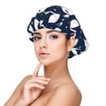 thumbnail image 1 of Yiaed Swan Print Satin Bonnet Silk Bonnet Hair Bonnet for Sleeping Hair Bonnets, 1 of 6
