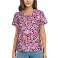 thumbnail image 1 of Yiaed Sweet Heart Print Women's T Shirt V-Neck Short Sleeve Shirt Casual Breathable Tee Summer Tops-XX-Large, 1 of 5
