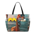 thumbnail image 1 of Yiaed Swimming Goggled Flamingo Print Large Capacity Beach Travel Bag - Waterproof Zipper Vacation Tote for Sandproof Storage, and Camping, 1 of 5