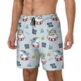 thumbnail image 1 of Yiaed Swimming Shark Print Mens Swim Trunks Bathing Suit Compression Liner Beach Swim Shorts Swimwear Quick Dry Zipper Pocket No-Chafing Board Short-XX-Large, 1 of 6