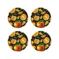 thumbnail image 1 of Yiaed Tangerine Print Leather Coasters for Drinks - Cup Coasters Coffee Table Kitchen Table Bar, Home & Office Gifts Handmade Drink Coasters-Round Shape, 1 of 6