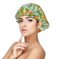 thumbnail image 1 of Yiaed Tangerine Print Satin Bonnet Silk Bonnet Hair Bonnet for Sleeping Hair Bonnets, 1 of 6