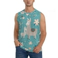 thumbnail image 1 of Yiaed Teal Mama Llama Print Men's Singlet Vests Summer Running Muscle Tank Tops Gym Undershirt Round Neck Sleeveless for man, 1 of 5