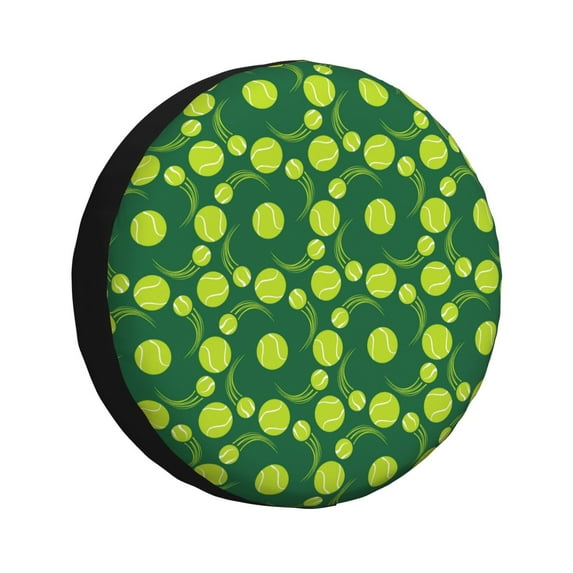 Yiaed Tennis Balls Print Tire Wheel Cover, Waterproof Spare Tire Cover Fit for Jeep, Truck,Trailer, RV, SUV, Camper and Most Vehicle-14 inch