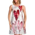 thumbnail image 1 of Yiaed Textured Heart Abstract Art Print Women's Sleeveless Dress, Loose Fit Summer Dress, Casual Sleeveless Dress for Women, 1 of 7