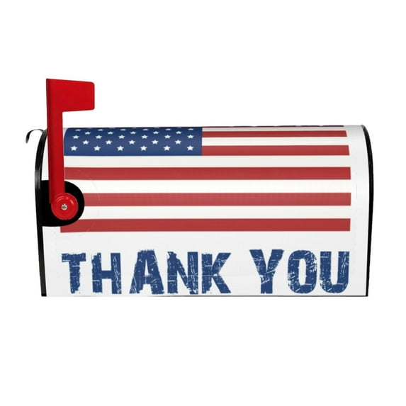 Yiaed Thank You Veterans Print Mailbox Covers, Magnetic Mailbox Cover, Mail Box Covers for Garden Outdoor Decor Box Covers-25.5x21 in