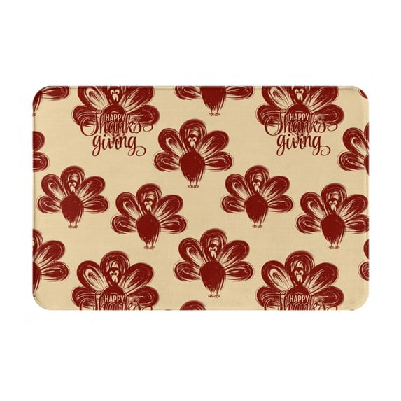 Yiaed Thanksgiving Sketch Turkey Print Flannel Doormat Mat Outdoor Indoor Door Mats,Welcome Matt Outdoor Front Door Mat Doormat Outdoor Mat Outdoor Mat,16"x24"