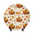 thumbnail image 1 of Yiaed Thanksgiving With Turkey Print Bone China Decorative Plate Ceramic Dinner Plates Art Crafts with Display Stand-6in, 1 of 6