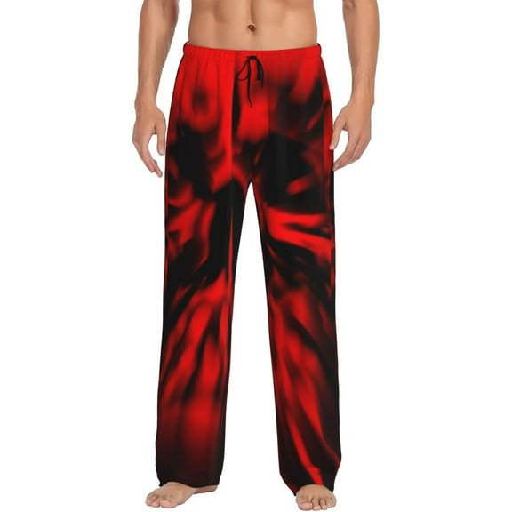 Yiaed The Red Head Skull Print Men's Lounge Pants, Loose PJ Bottoms, Long Pajama Pants for Men-Small