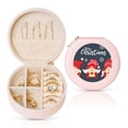 thumbnail image 1 of Yiaed Three Cute Christmas Gnomes Print Travel Jewelry Case Bridesmaid Gift Boxes Jewelry Travel Organizer Small Round Jewelry Box Mini Storage-Pink, 1 of 7