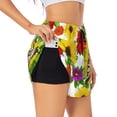 thumbnail image 1 of Yiaed Tiger Swallowtail On Flowers Print Women's Running Shorts with Liner 3 Zipper Pockets Elastic Workout Athletic Gym Yoga Shorts-XX-Large, 1 of 7