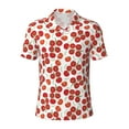 thumbnail image 1 of Yiaed TomatoPrint Men's Short Sleeve Polo Shirt,Golf Polo for Men Three-Button Golf Shirt Athletic Casual Collared T-Shirt- X-Large, 1 of 7