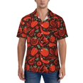 thumbnail image 1 of Yiaed Tomatoes And Chili Print Hawaiian Shirt for Men Short Sleeve Button Down Shirts Beach Shirts for Men-Medium, 1 of 5