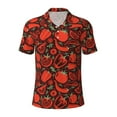 thumbnail image 1 of Yiaed Tomatoes And ChiliPrint Men's Short Sleeve Polo Shirt,Golf Polo for Men Three-Button Golf Shirt Athletic Casual Collared T-Shirt- Medium, 1 of 7