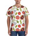 thumbnail image 1 of Yiaed Tomatoes Print Mens Short Sleeve Tight Fit T-Shirt, Crewneck Casual Tee-Medium, 1 of 1