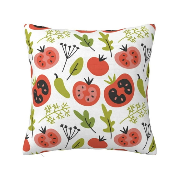 Yiaed Tomatoes Print Pillow Covers Super Soft Decorative Square Throw Pillow Covers Case Cushion Covers for Sofa Couch Bedroom Car Decor(No pillow core)-18"x18"