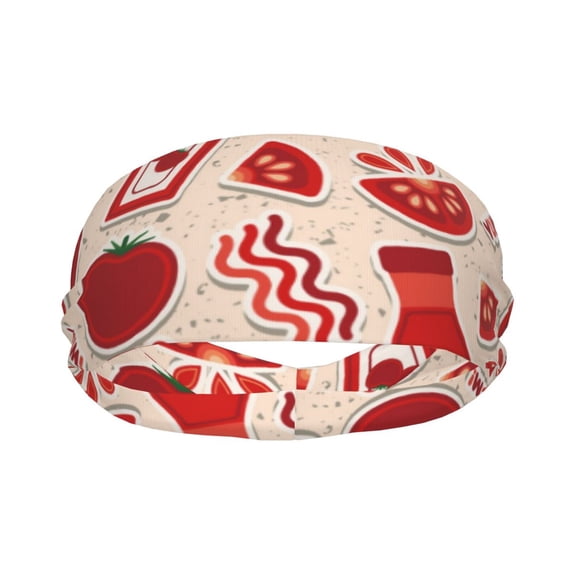 Yiaed Tomatoes Print Sports Headbands,Moisture Wicking Workout Headband, Sweatband Headbands for Running,Cycling for Women and Men
