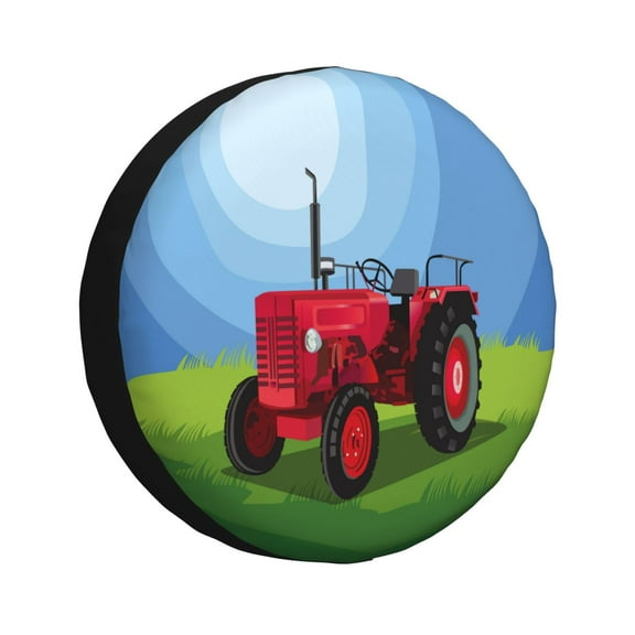 Yiaed Tractor on farming land Print Tire Wheel Cover, tire covers for trailers,rv wheel covers,rv tire covers, camper tire covers,tire covers for cars-14 inch