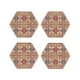 thumbnail image 1 of Yiaed Traditional Tribal Aztec Print Leather Coasters for Drinks - Cup Coasters Coffee Table Kitchen Table Bar, Home & Office Gifts Handmade Drink Coasters-Hexagon, 1 of 6
