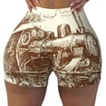 thumbnail image 1 of Yiaed Train Print Women's Athletic Shorts Running Shorts Sporty Short High Waisted Elastic Workout Shorts for Yoga Gym Running & Sports -XX-Large, 1 of 8