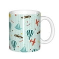 thumbnail image 1 of Yiaed Transport Travel Print Ceramics Coffee,Large Handle Design,Extra Large Tea and Coffee Cup for Office and Home Mugs, 1 of 6