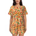 thumbnail image 1 of Yiaed Travel And Tourism Print Short Sleeve Pajama Sets for Women Casual Crew Neck 2 Piece Lounge Sets Women's Short-Sleeved Pajama-Large, 1 of 5