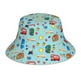 thumbnail image 1 of Yiaed Travel1 Print Reflective Stripe Bucket Hat Unisex Funny Outdoor Fisherman Cap Beach Sun Hat, 1 of 5