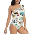 thumbnail image 1 of Yiaed Travel1 Print Women One Piece Swimsuits Tummy Control One Shoulder Bathing Suits Pattern Ruffle Swimwear-X-Large, 1 of 8
