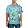 thumbnail image 1 of Yiaed Travelling on Airplane Print Hawaiian Shirt for Men Short Sleeve Button Down Shirts Beach Shirts for Men-XX-Large, 1 of 5