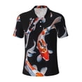 thumbnail image 1 of Yiaed Tricolor Koi Fish TrioPrint Men's Short Sleeve Polo Shirt,Golf Polo for Men Three-Button Golf Shirt Athletic Casual Collared T-Shirt- X-Large, 1 of 7