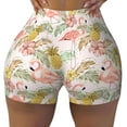 thumbnail image 1 of Yiaed Tropical Flamingo Pineapple Print Women's Athletic Shorts Running Shorts Sporty Short High Waisted Elastic Workout Shorts for Yoga Gym Running & Sports -Medium, 1 of 8
