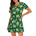 thumbnail image 1 of Yiaed Tropical Fruit Print Women's Loose-Fit Short Sleeve Nightgown, Soft and Comfortable Sleep Dress for Relaxation and Sleepwear, 1 of 6