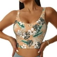 thumbnail image 1 of Yiaed Tropical Leaves Flower Print Ladies Waistcoat Women Sports Vest Vest Sports Women Sports Top Yoga Vest for women-Small, 1 of 8