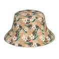 thumbnail image 1 of Yiaed Tropical Leaves Flower Print Reflective Stripe Bucket Hat Unisex Funny Outdoor Fisherman Cap Beach Sun Hat, 1 of 5