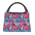 thumbnail image 1 of Yiaed Tropical Leaves Print Lunch box lunch bag Portable Insulated Lunch Box for Women Men Cooler Tote Bag with Front Pocket for Work Picnic Travel, 1 of 1