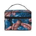 thumbnail image 1 of Yiaed Tropical Leaves Print Makeup Bag Travel Cosmetic Bags for Women Girls Zipper Pouch Makeup Organizer, 1 of 4