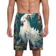 thumbnail image 1 of Yiaed Tropical Parrot Floral Artwork for Men's Soft Sleep Pajama Short Lounging Pajama Shorts-X-Large, 1 of 6