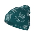 thumbnail image 1 of Yiaed Tropical Pineapple Print Winter Beanie for Men Women, Fleece Lined Beanie Soft Warm Knit Hat Ski Stocking Cuffed Ca, 1 of 6