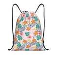 thumbnail image 1 of Yiaed Tropical Plants Print Drawstring Bags Drawstring Backpack Bulk String Back Pack Gym Sport Bag-Small, 1 of 5