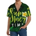 thumbnail image 1 of Yiaed Tropical Summer Vibes Print Mens Casual Wrinkle Free Shirts Short Sleeve Button Down Summer Stretch Dress Shirt-Large, 1 of 5