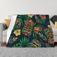 thumbnail image 1 of Yiaed Tropical Tribe Mask Print Blanket Throw Blanket Soft Cozy Flannel Blanket for Home Bed Sofa Couch Chair-50"x40", 1 of 6