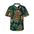 thumbnail image 1 of Yiaed Tropical Tribe Mask Print Hawaiian Shirt for Men Short Sleeve Button Down Shirts Beach Shirts for Men,Small, 1 of 7