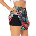 thumbnail image 1 of Yiaed Tropical Vacation Essentials Print Women's Running Shorts with Liner 3 Zipper Pockets Elastic Workout Athletic Gym Yoga Shorts-Medium, 1 of 7